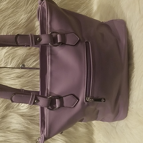 HANDBAG EXPRESS LAVENDER RHINESTONE SUNBURST TOTE - Picture 6 of 8